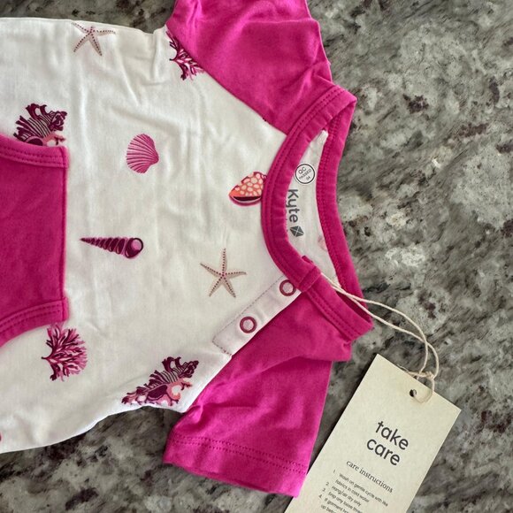 Kyte Baby Shortalls - Baby Girl Seashell Print Shortalls – Size 3-6M | NWT 🐚✨ - Picture 6 of 6